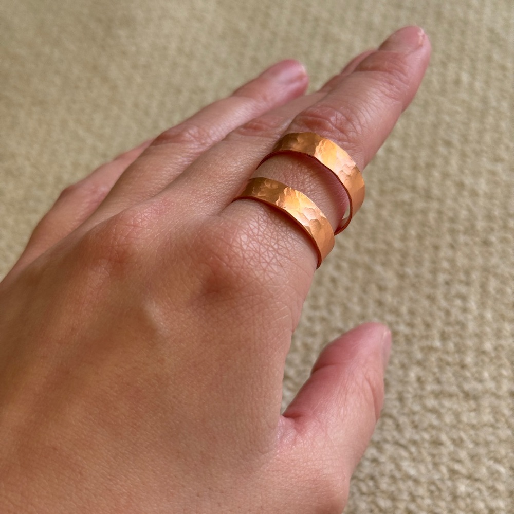Hammered Copper Adjustable Ring - image 1